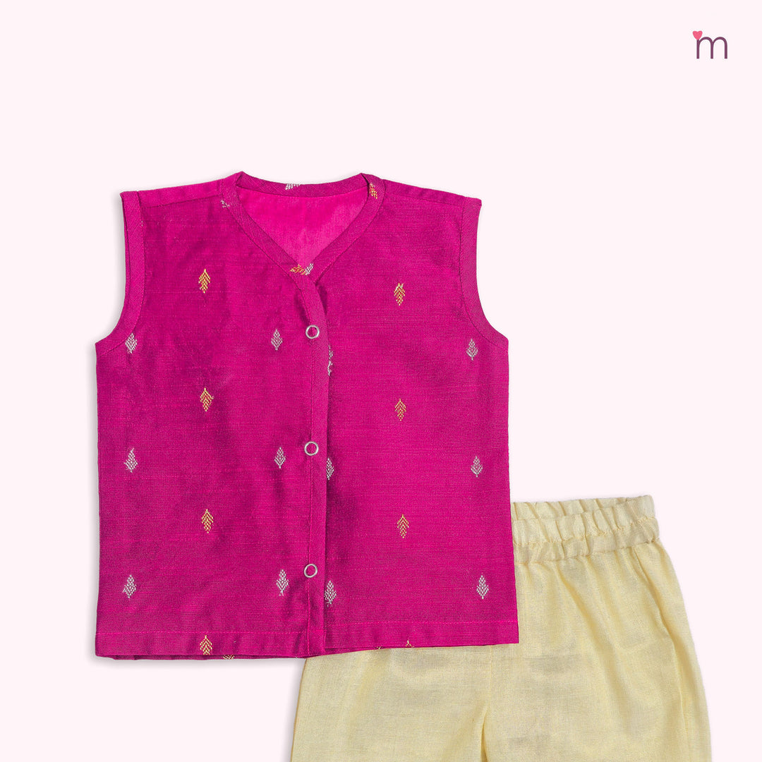 Riyan -  Pink Jabla Set Minipattu