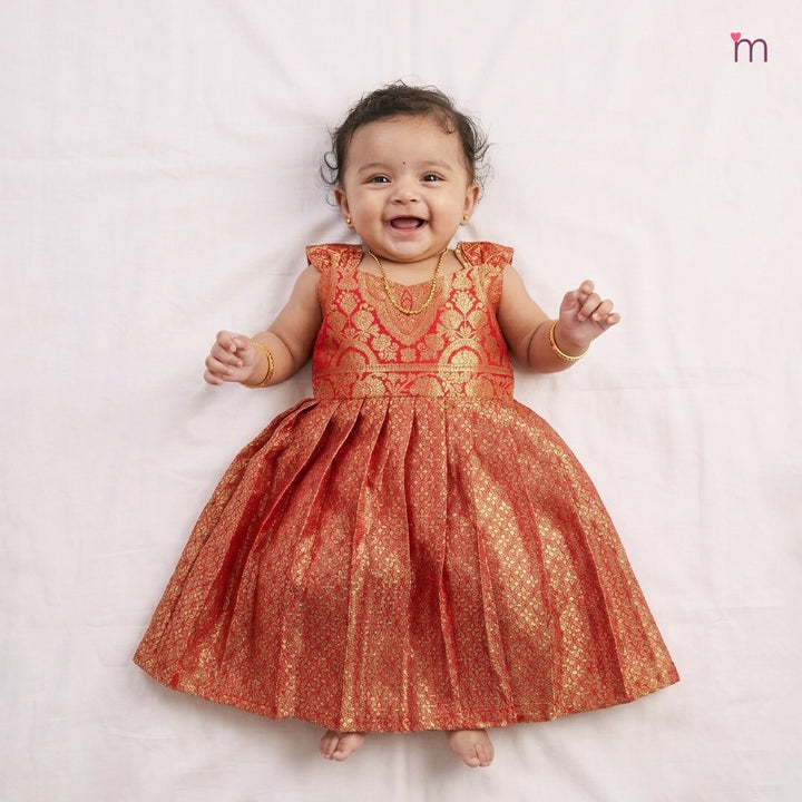 Advika - Red Frock Minipattu