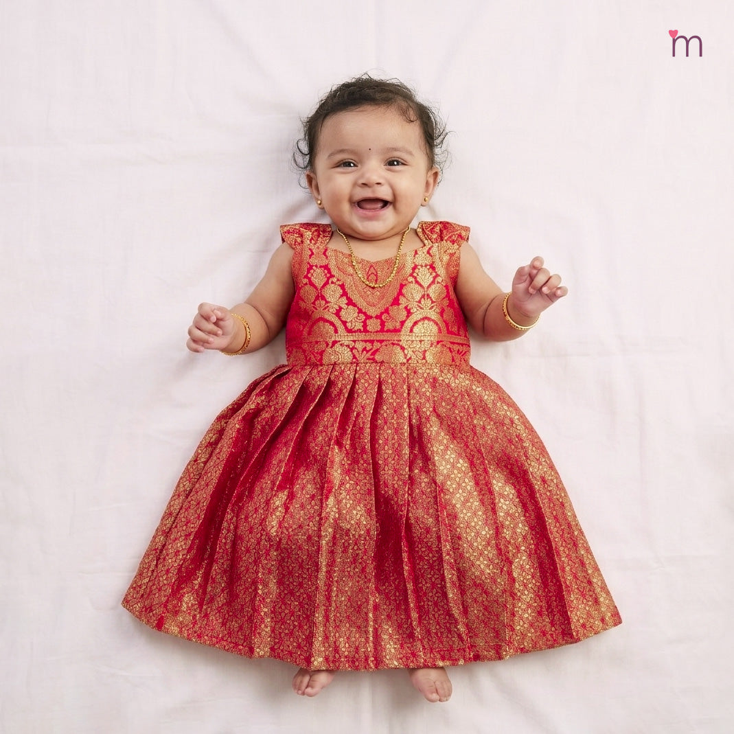Advika - Pink Frock Minipattu