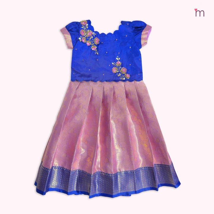 Akshara - Blue Lilac Pattu Pavadai Minipattu