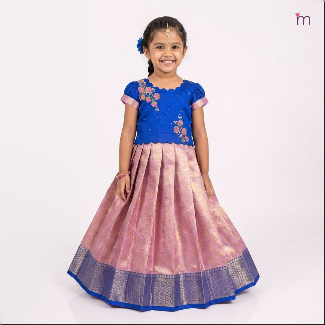 Akshara - Blue Lilac Pattu Pavadai Minipattu