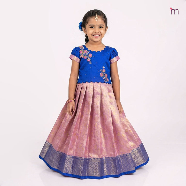 Akshara - Blue Lilac Pattu Pavadai Minipattu