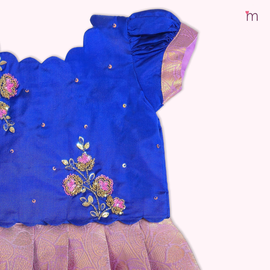 Akshara - Blue Lilac Pattu Pavadai Minipattu