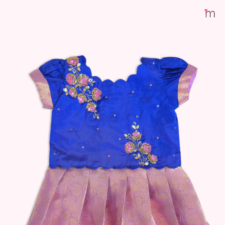 Akshara - Blue Lilac Pattu Pavadai Minipattu