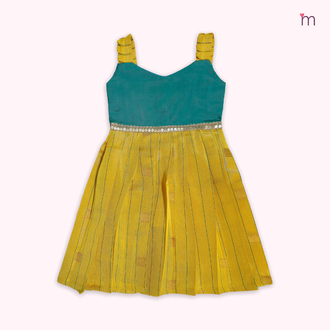 Yamini- Teal Mustard Frock Minipattu