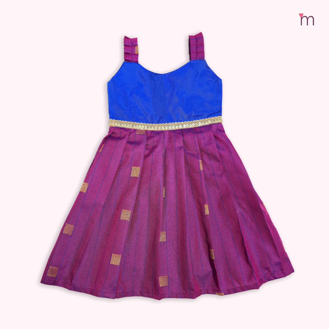 Yamini- Blue Magenta Frock Minipattu