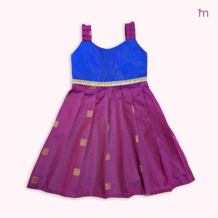 Yamini- Blue Magenta Frock Minipattu