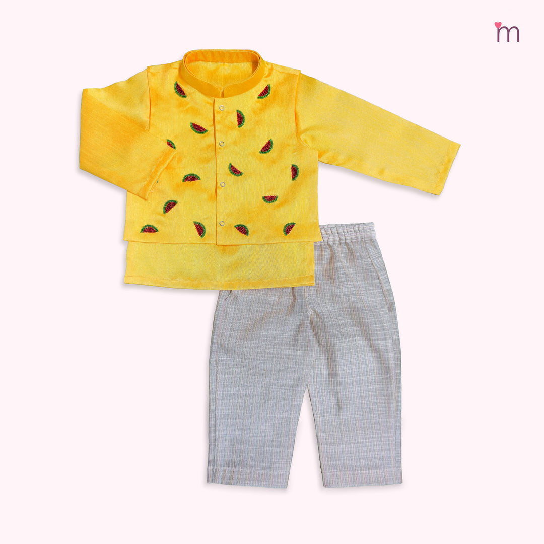 Sharvin - Yellow Watermelon Sherwani set