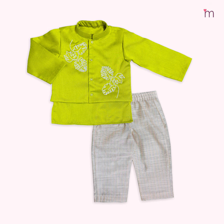 Sharvin - Green Floral Sherwani set