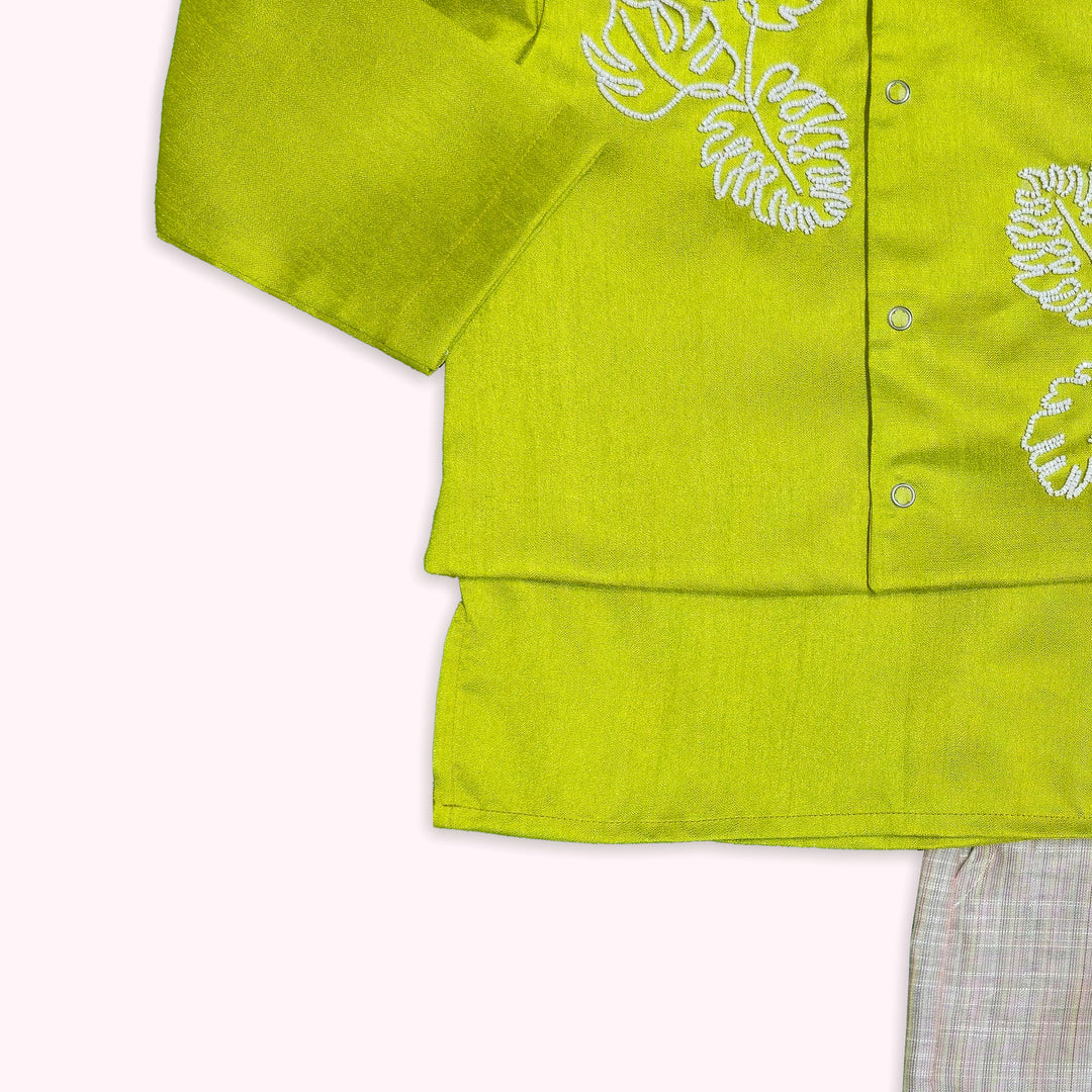 Sharvin - Green Floral Sherwani set