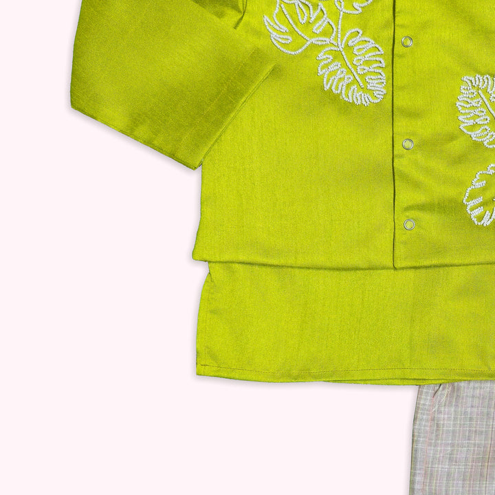Sharvin - Green Floral Sherwani set