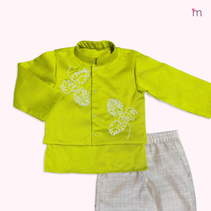 Sharvin - Green Floral Sherwani set