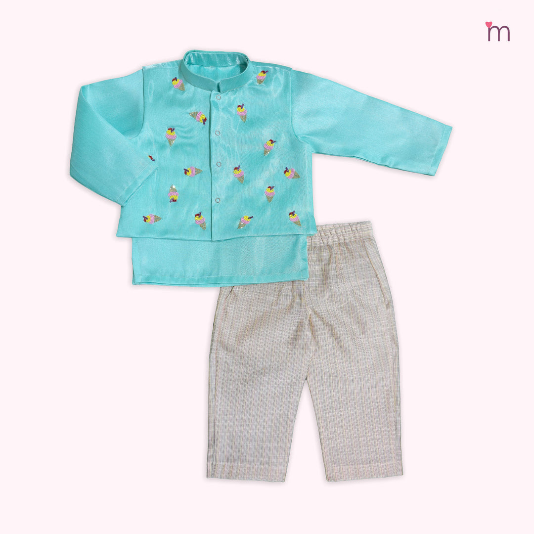 Sharvin - Blue Ice-cream Sherwani set