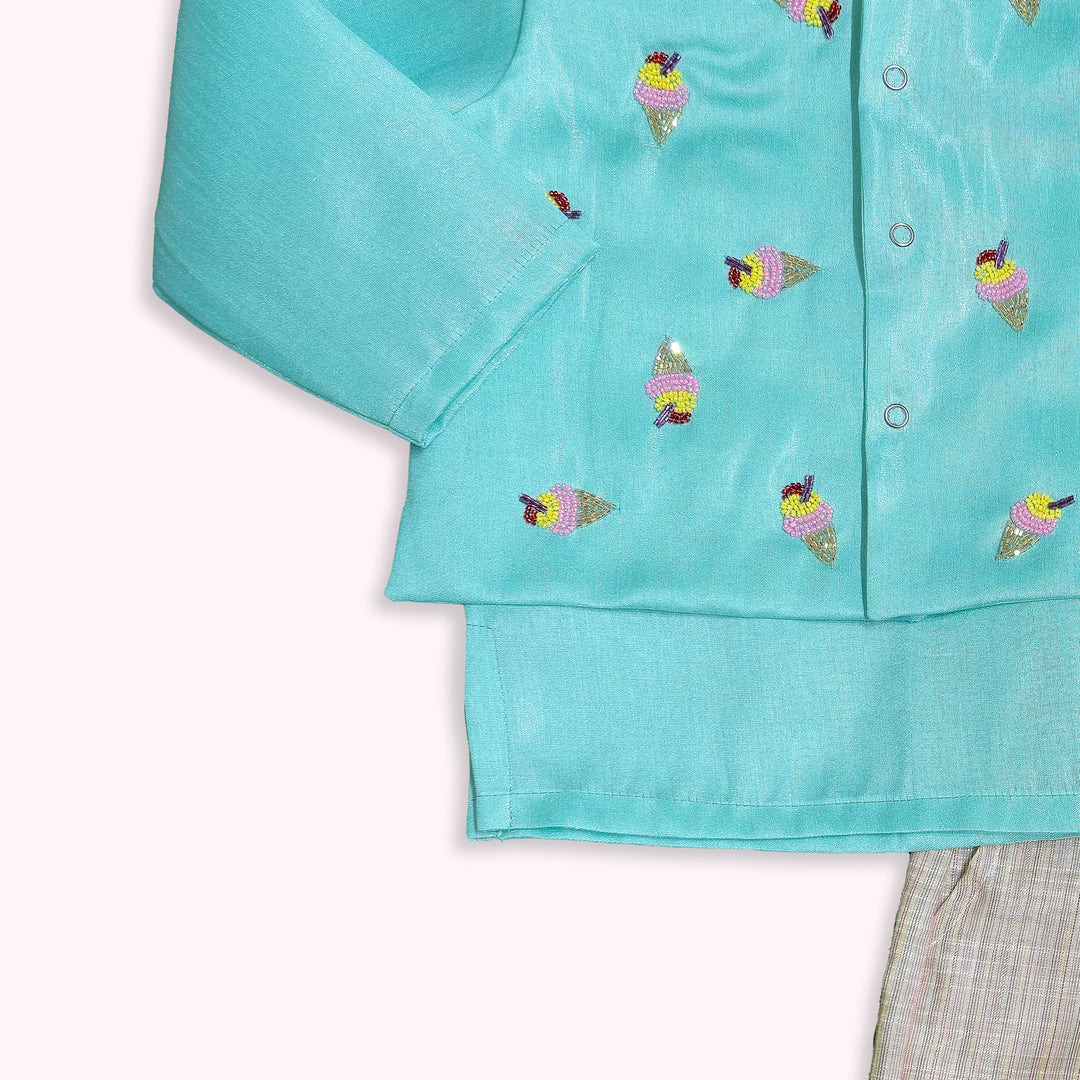 Sharvin - Blue Ice-cream Sherwani set