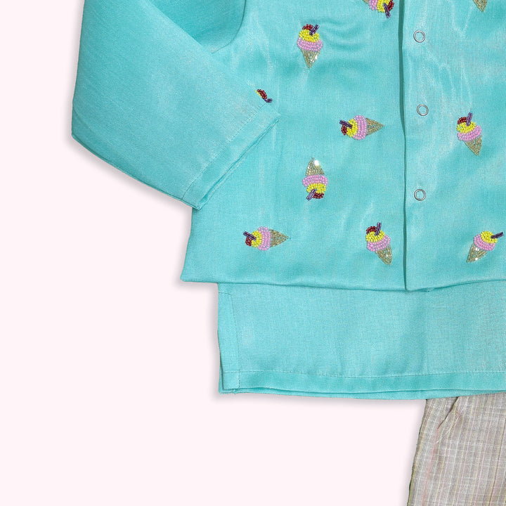 Sharvin - Blue Ice-cream Sherwani set