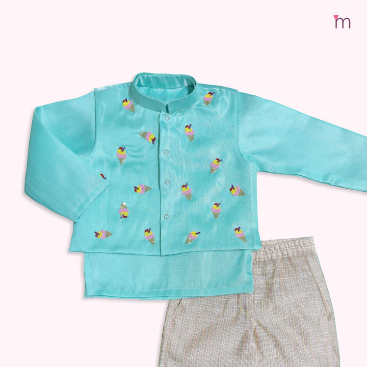 Sharvin - Blue Ice-cream Sherwani set