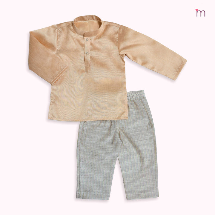 Sharvin - Peach Floral Sherwani set