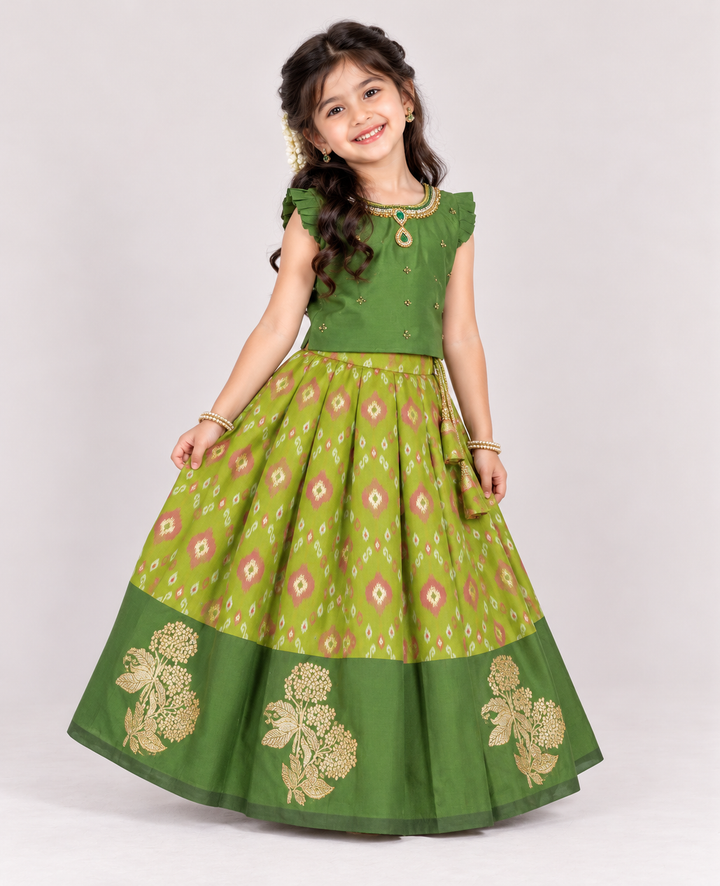 Vaishnavi - Green Designer Minipattu