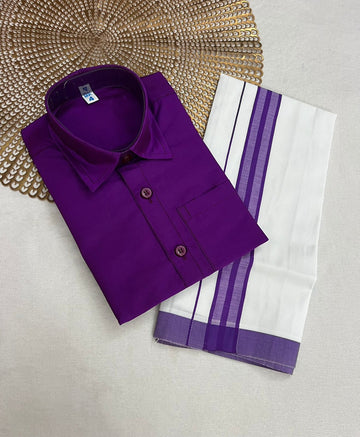 Adhavan - Voilet Shirt & Vesti Combo