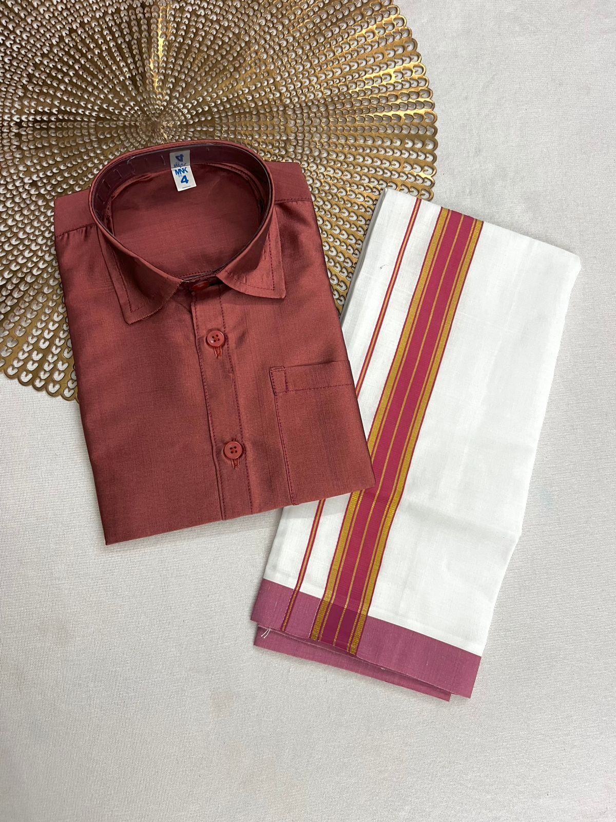 Adhavan - Pink Shirt & Vesti Combo