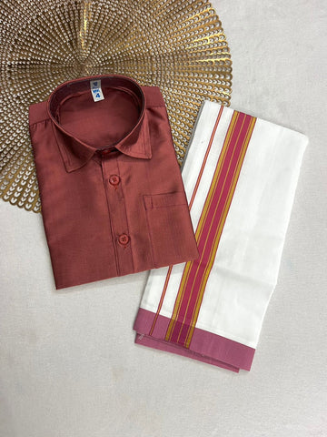Adhavan - Pink Shirt & Vesti Combo
