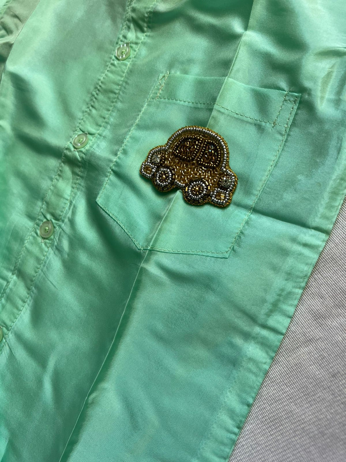 Mini Mappilai Green Shirt & Dhothi Set