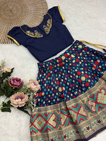 Meghna - Patola Blue Designer Minipattu
