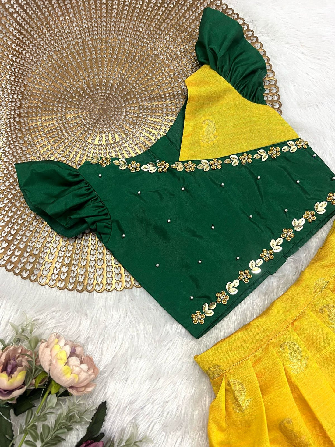 Rangoli - Green Yellow Designer Minipattu