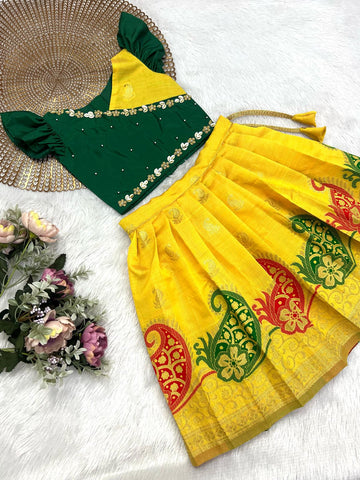 Rangoli - Green Yellow Designer Minipattu