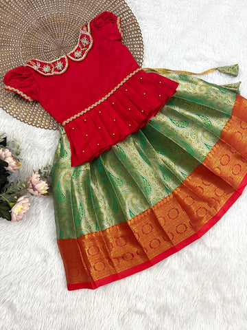 Tamira Red Green Designer Minipattu