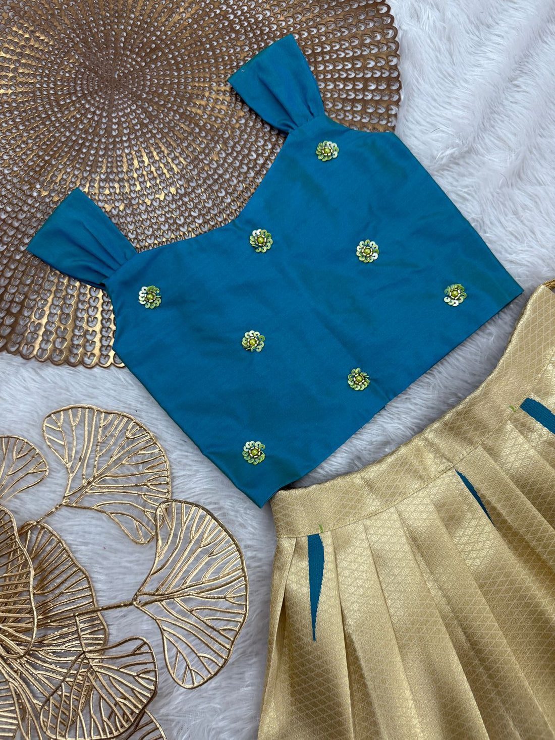 Ziva Designer Blue Ivory Minipattu
