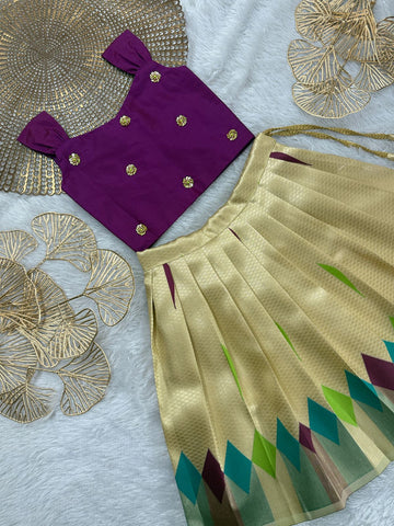 Ziva Designer Purple Ivory Minipattu