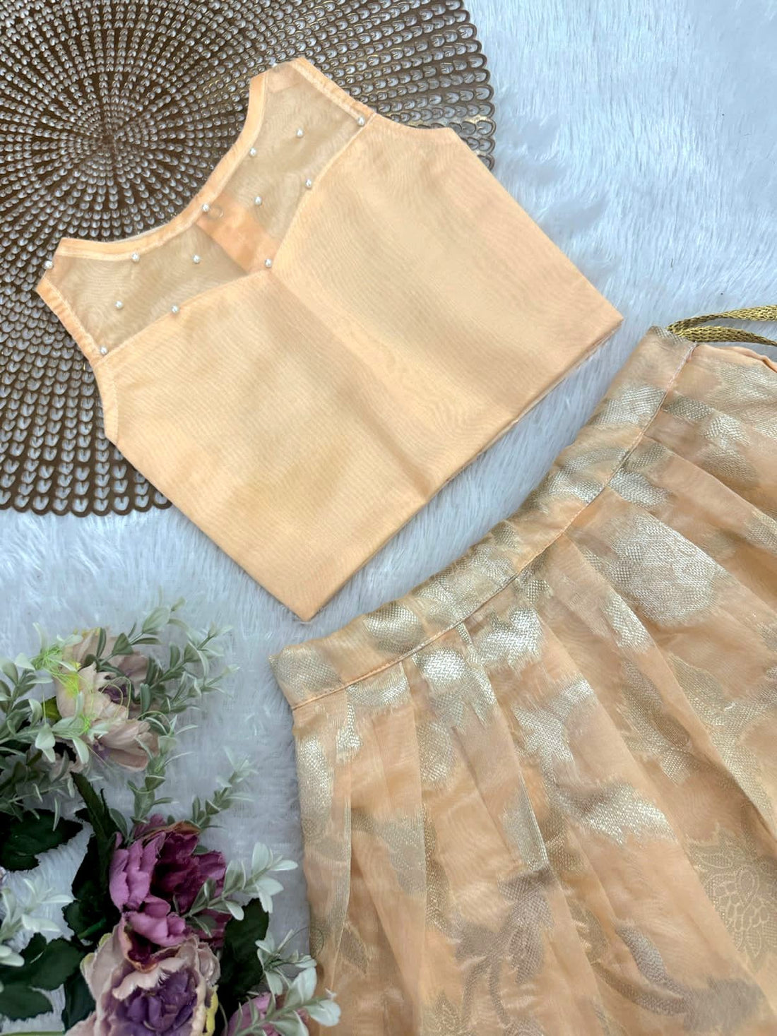 Isha Designer Peach Minipattu