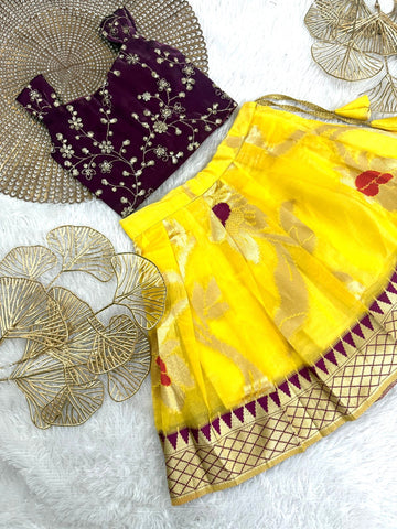 Pallavi - Purple Yellow Designer Minipattu