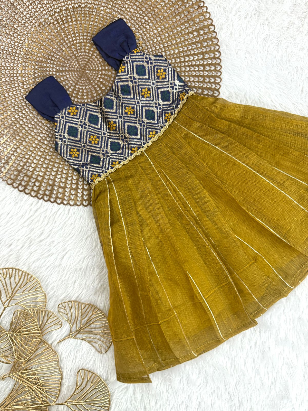 Mazhalai - Blue Musturd Frock Minipattu