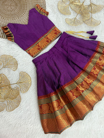 Kundhavai - Chettinad Purple Minipattu