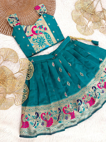 Mayuri - Teal Blue Designer Minipattu