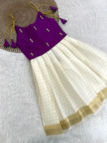 Tejas - Onam Magenta Butta Frock