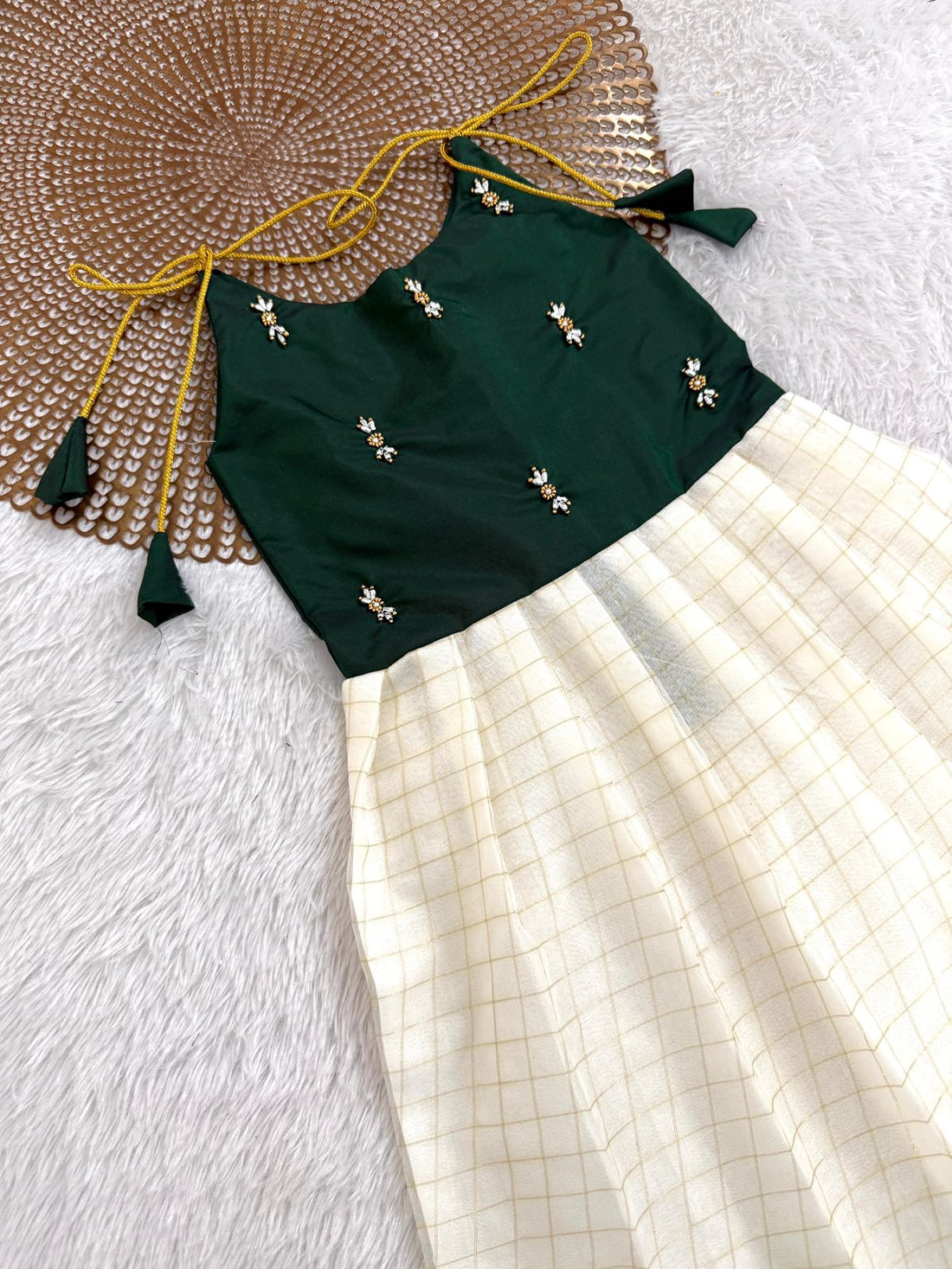 Tejas - Onam Green Butta Frock