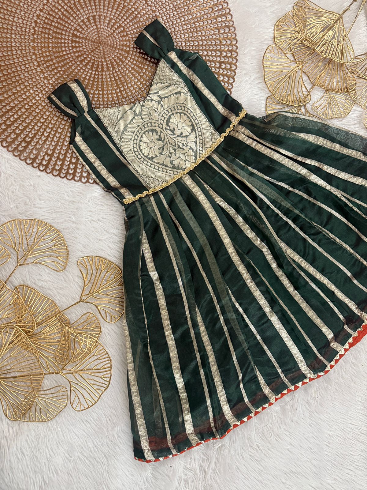 Raaga - Dark Green Frock Minipattu