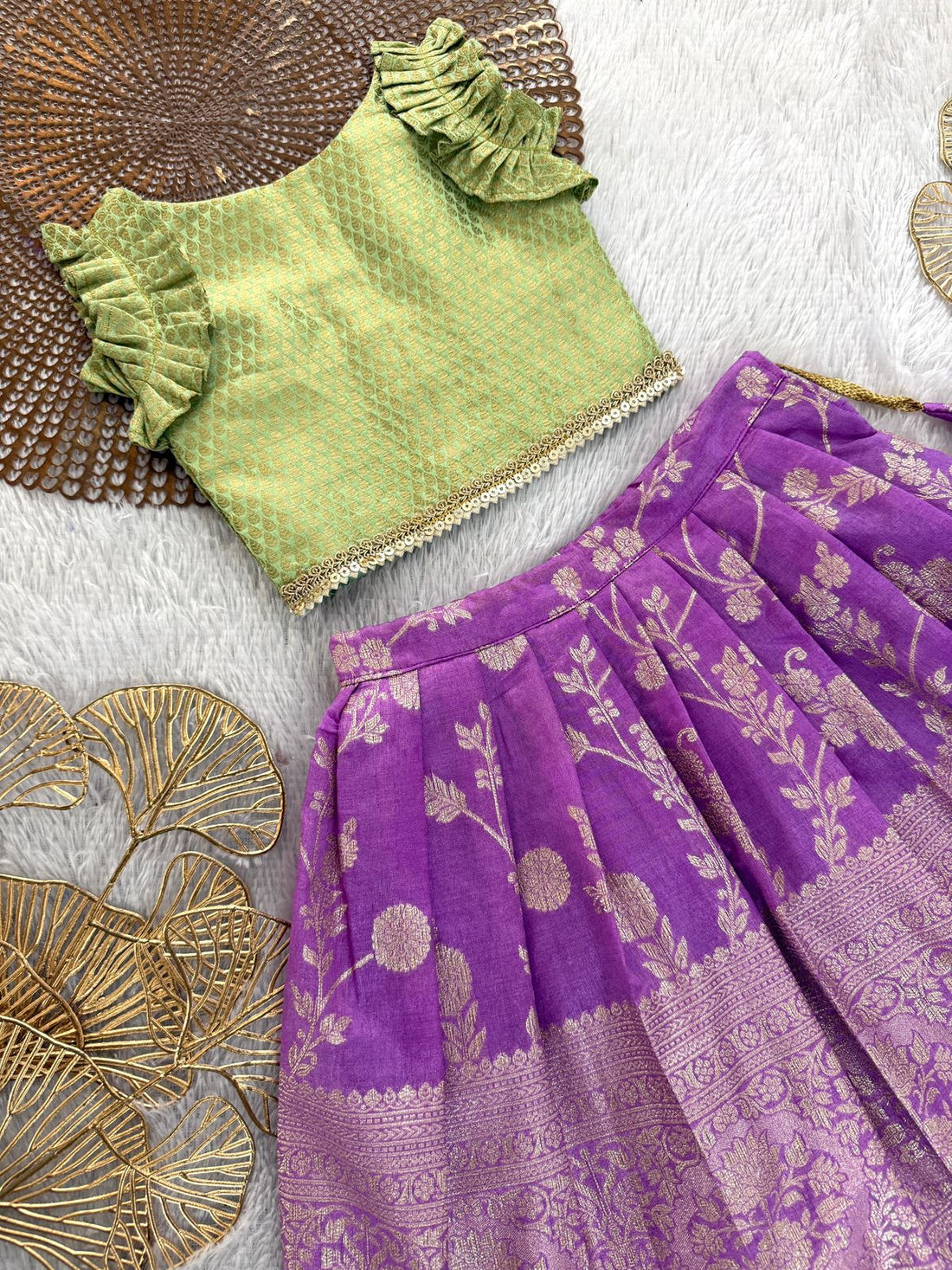 Sana - Pastel Green Lilac Minipattu
