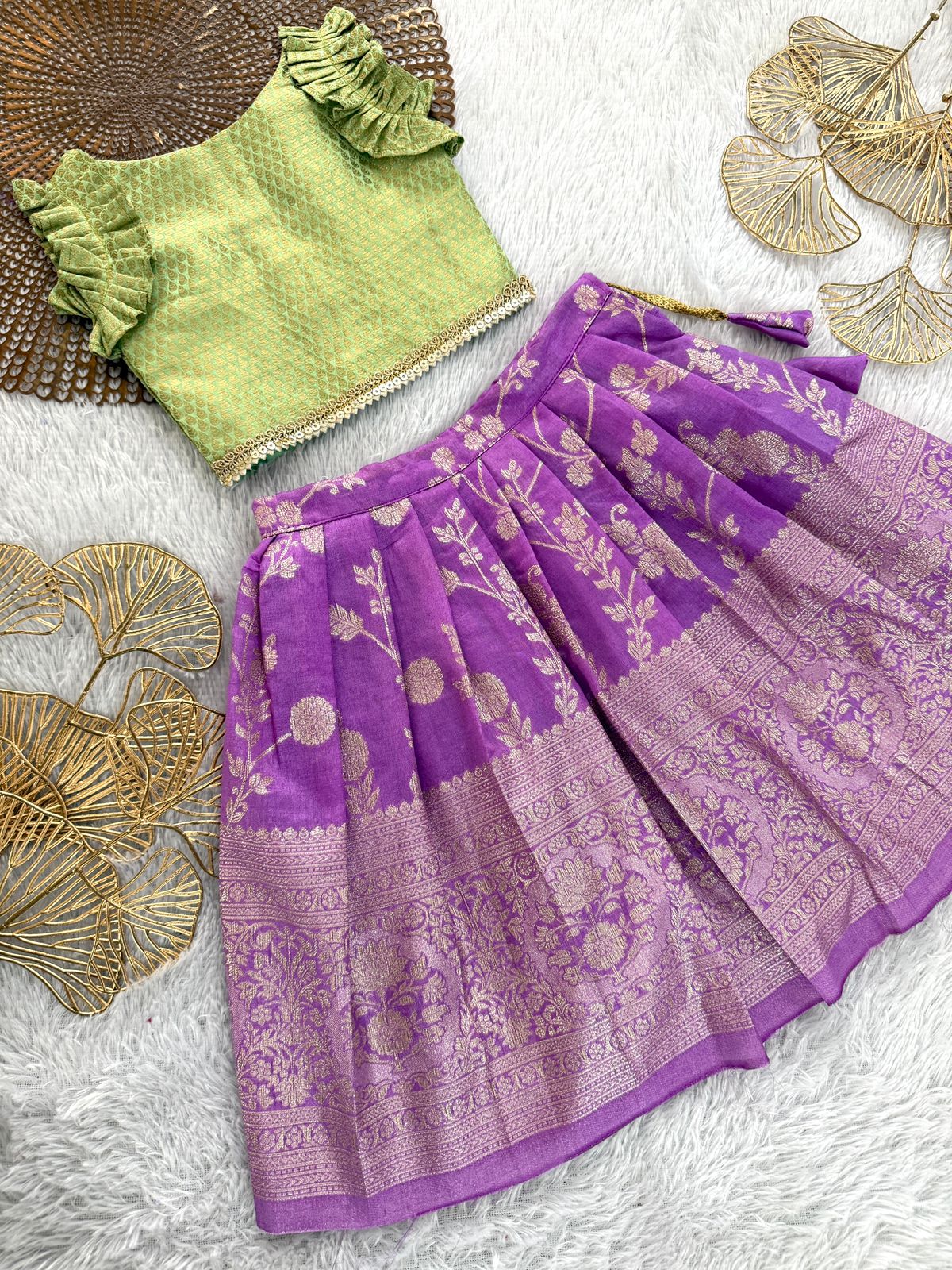 Sana - Pastel Green Lilac Minipattu