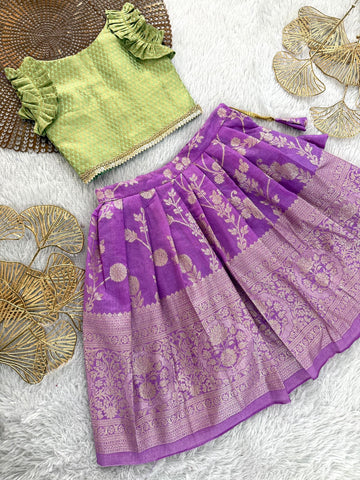 Sana - Pastel Green Lilac Minipattu