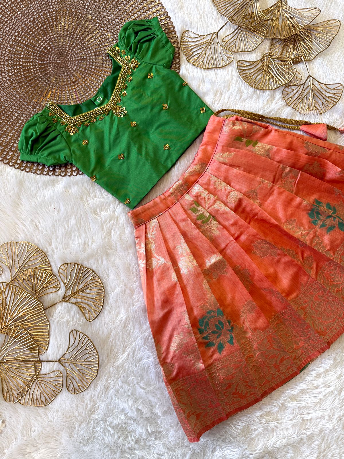 Tara - Green Pink Designer Minipattu