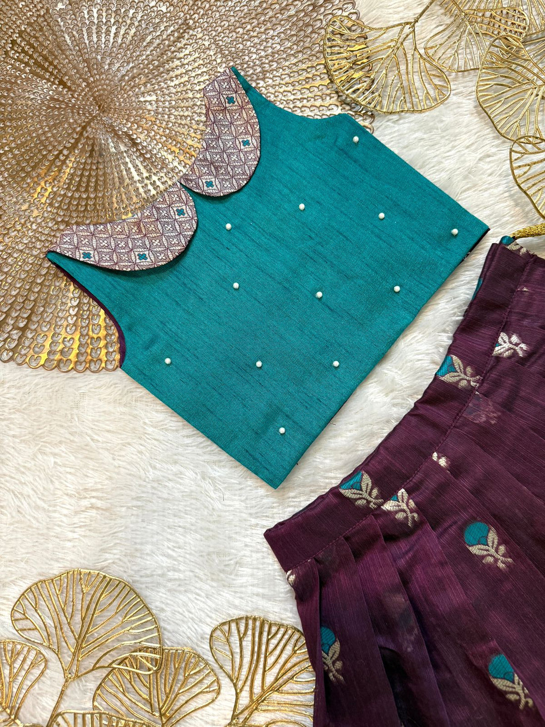 Nikita - Teal Blue Violet Designer Minipattu