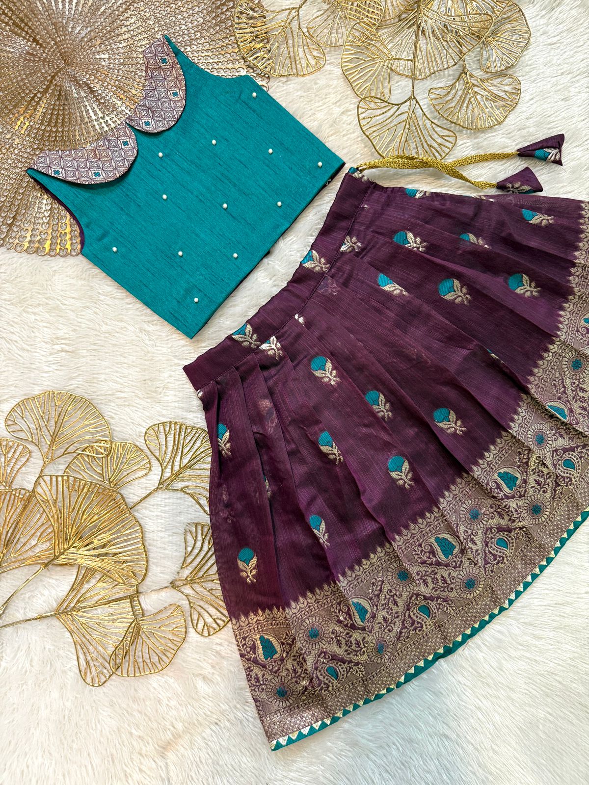 Nikita - Teal Blue Violet Designer Minipattu