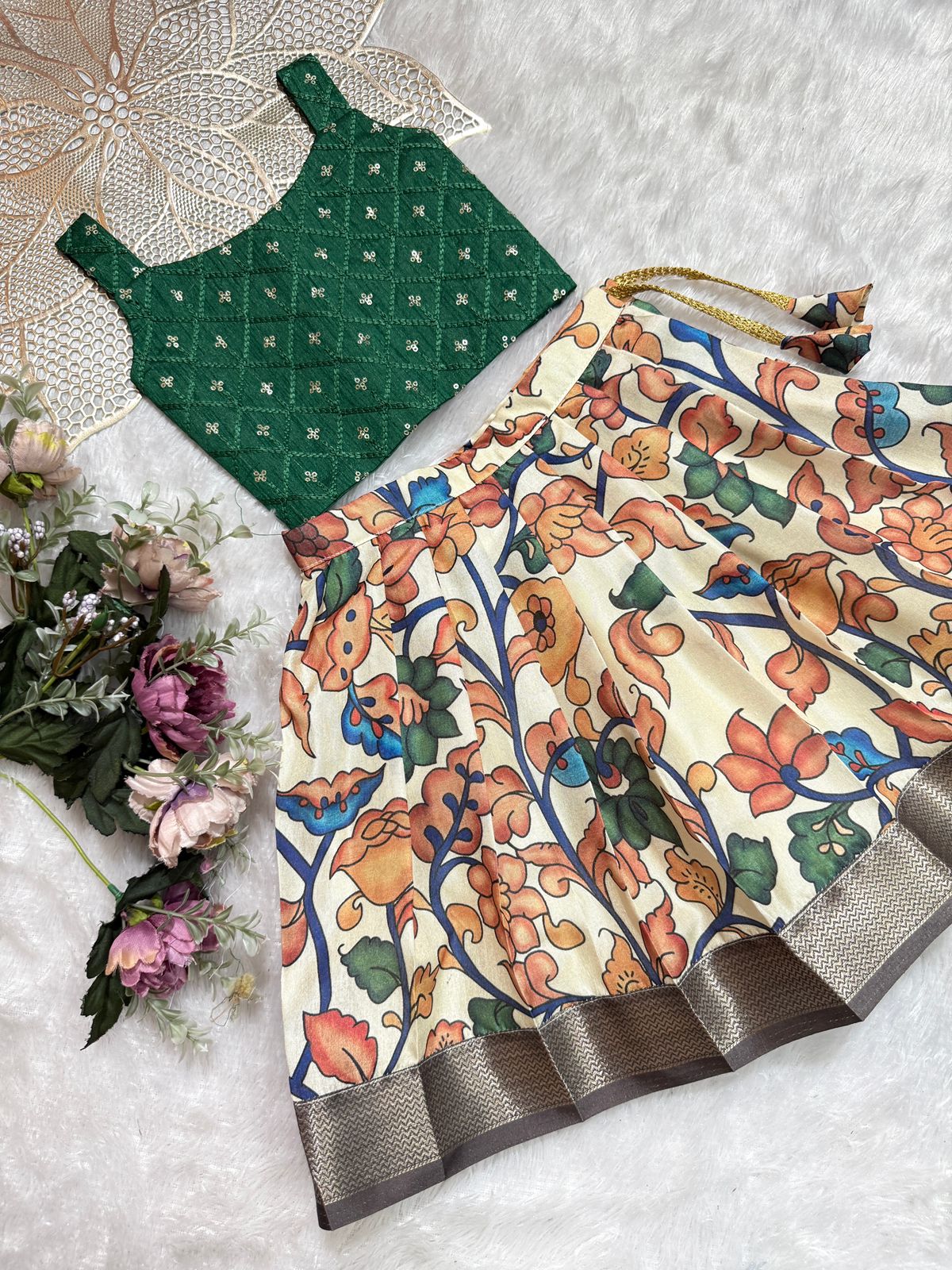 Vriksha - Green Kalamkari Minipattu