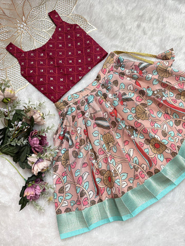 Vriksha - Maroon Kalamkari Minipattu