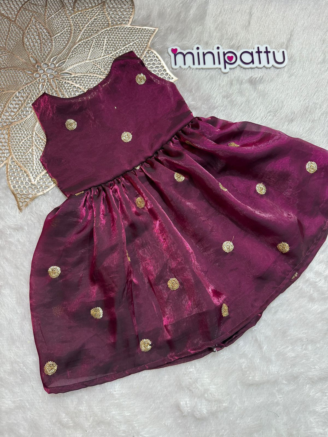 Meha - Mustard Yellow Purple Designer Minipattu