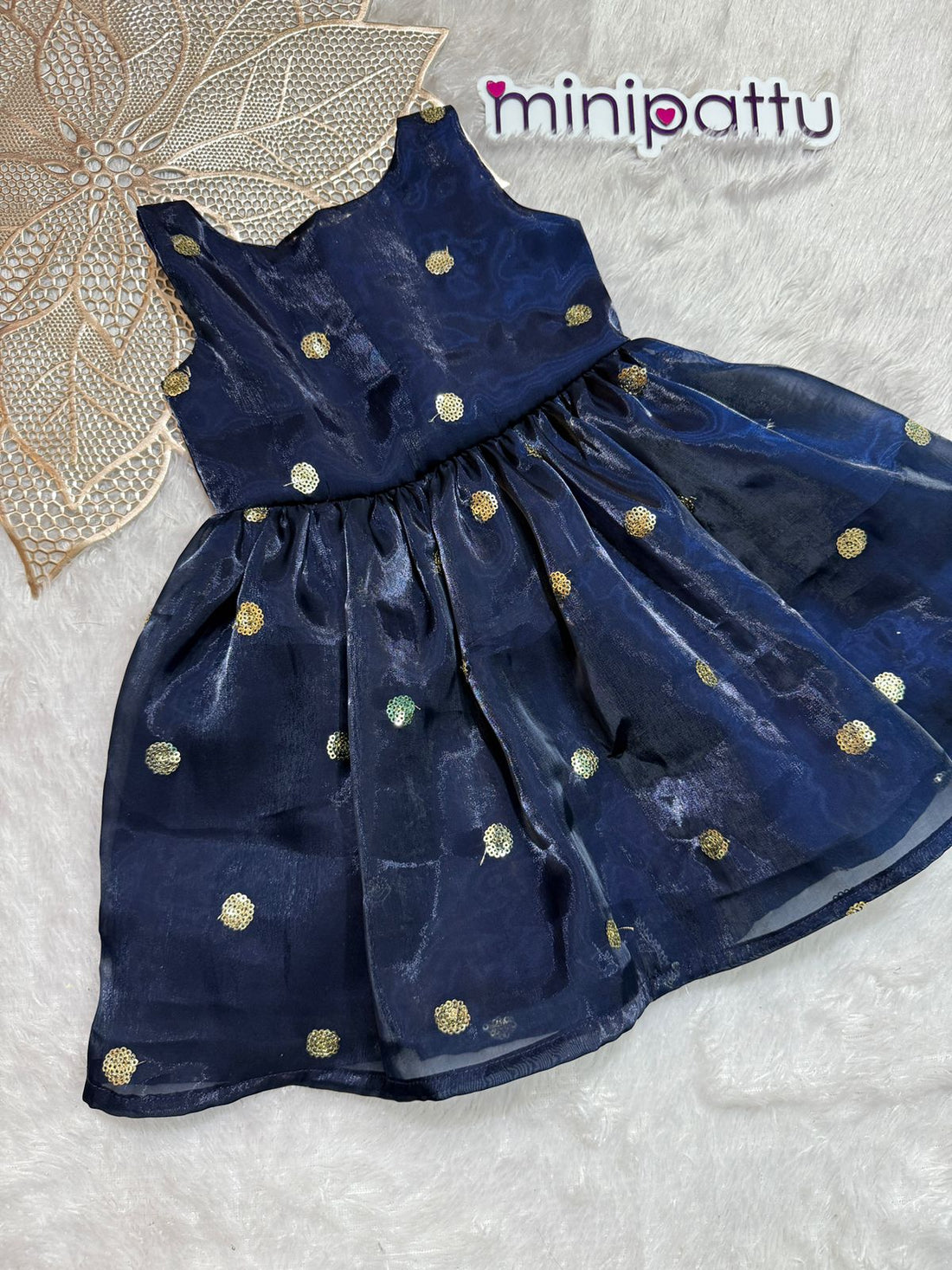Meha - Pink Navy Designer Minipattu